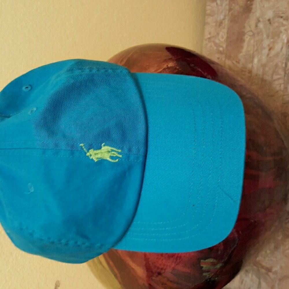 Polo by Ralph Lauren Teal Baseball Cap with Yellow Pony Logo